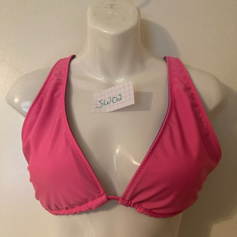 NWT XL Junior’s Girls bikini swim top 15/17 reversible pink purple No Boundaries